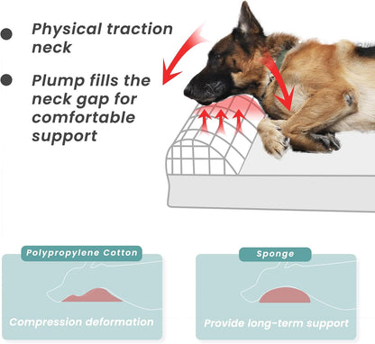 Orthopedic Dog Bed, Slate Grey 50''x36''x10'', Memory Foam