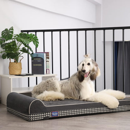 Orthopedic Dog Bed, Slate Grey 50''x36''x10'', Memory Foam
