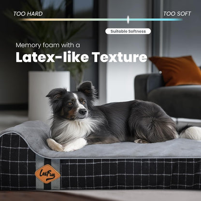 Orthopedic Dog Bed, Slate Grey 50''x36''x10'', Memory Foam