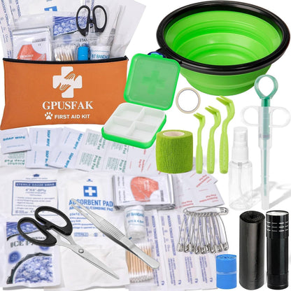 Pet First Aid Kit for Dogs & Cats - Dog First Aid Kit Pet Emergency Kit with First Aid Supplies for Home Camping Hiking Traveling
