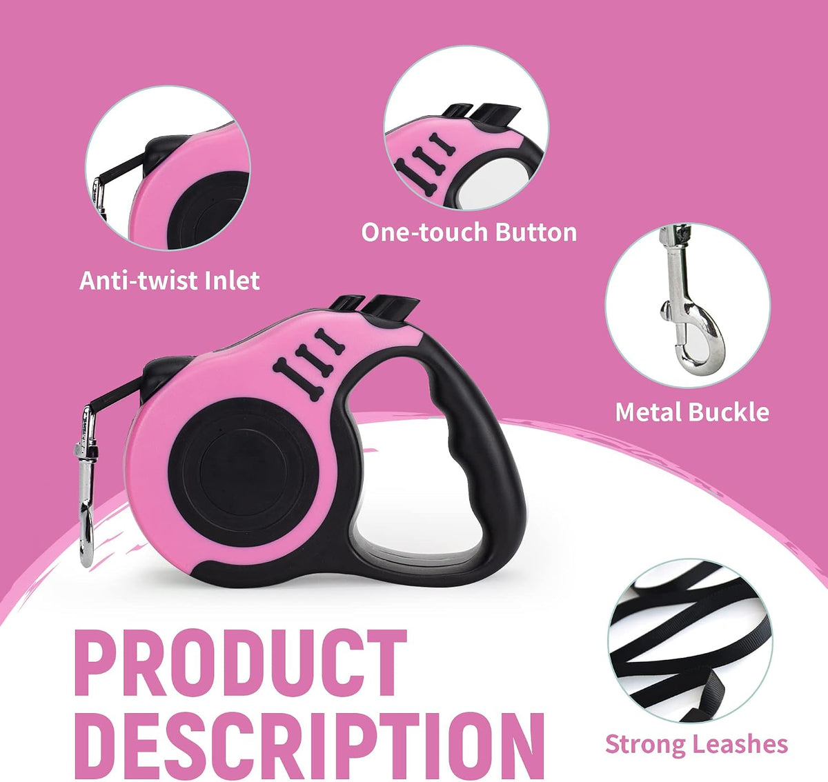 Retractable Dog Leash Automatic Telescopic Tractor Dog Tape