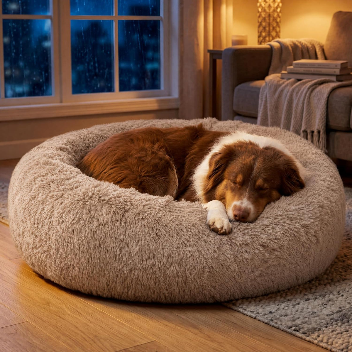 SupportMax® Calming Dog Bed Medium Size Dog Washable Pet Bed,30in