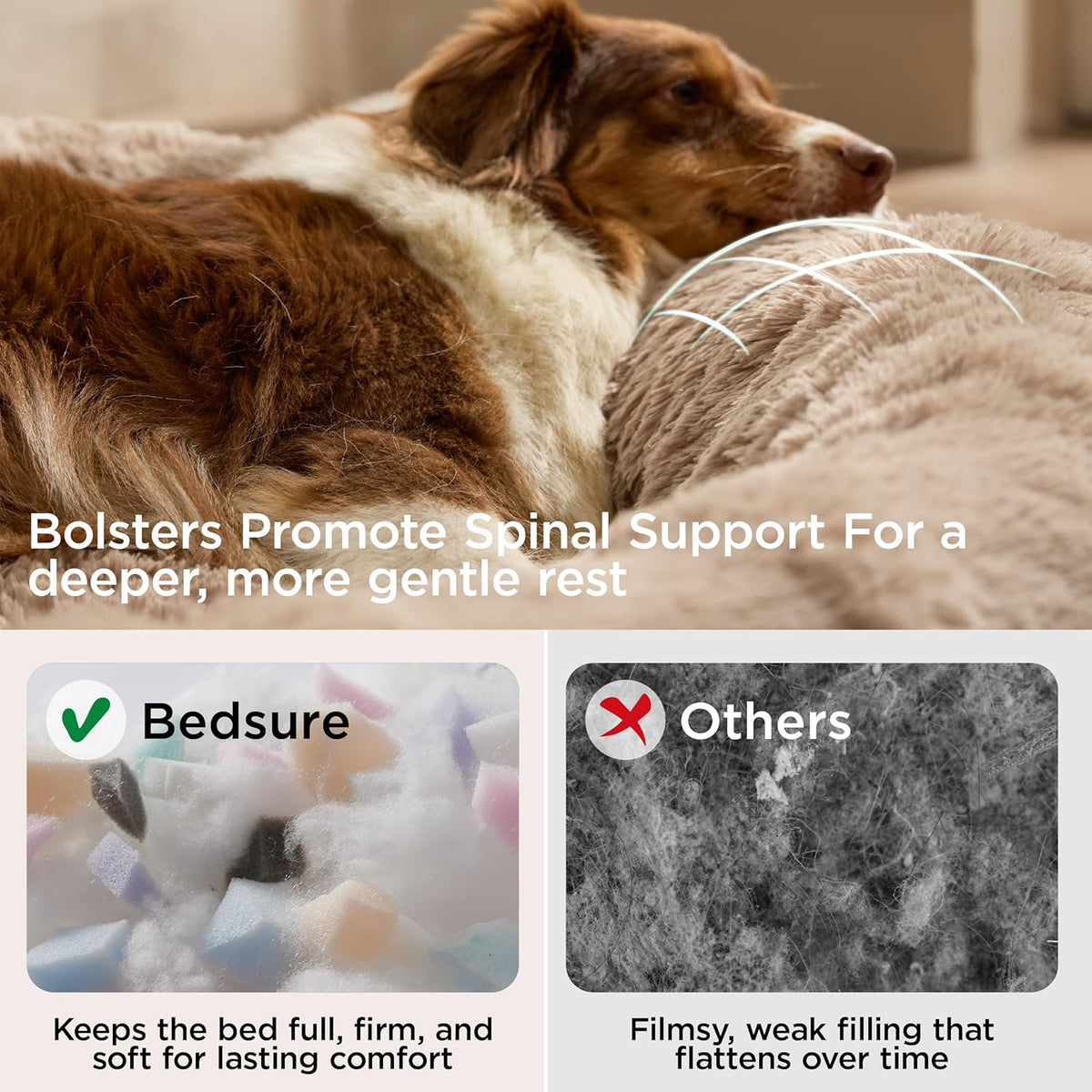 SupportMax® Calming Dog Bed Medium Size Dog Washable Pet Bed,30in