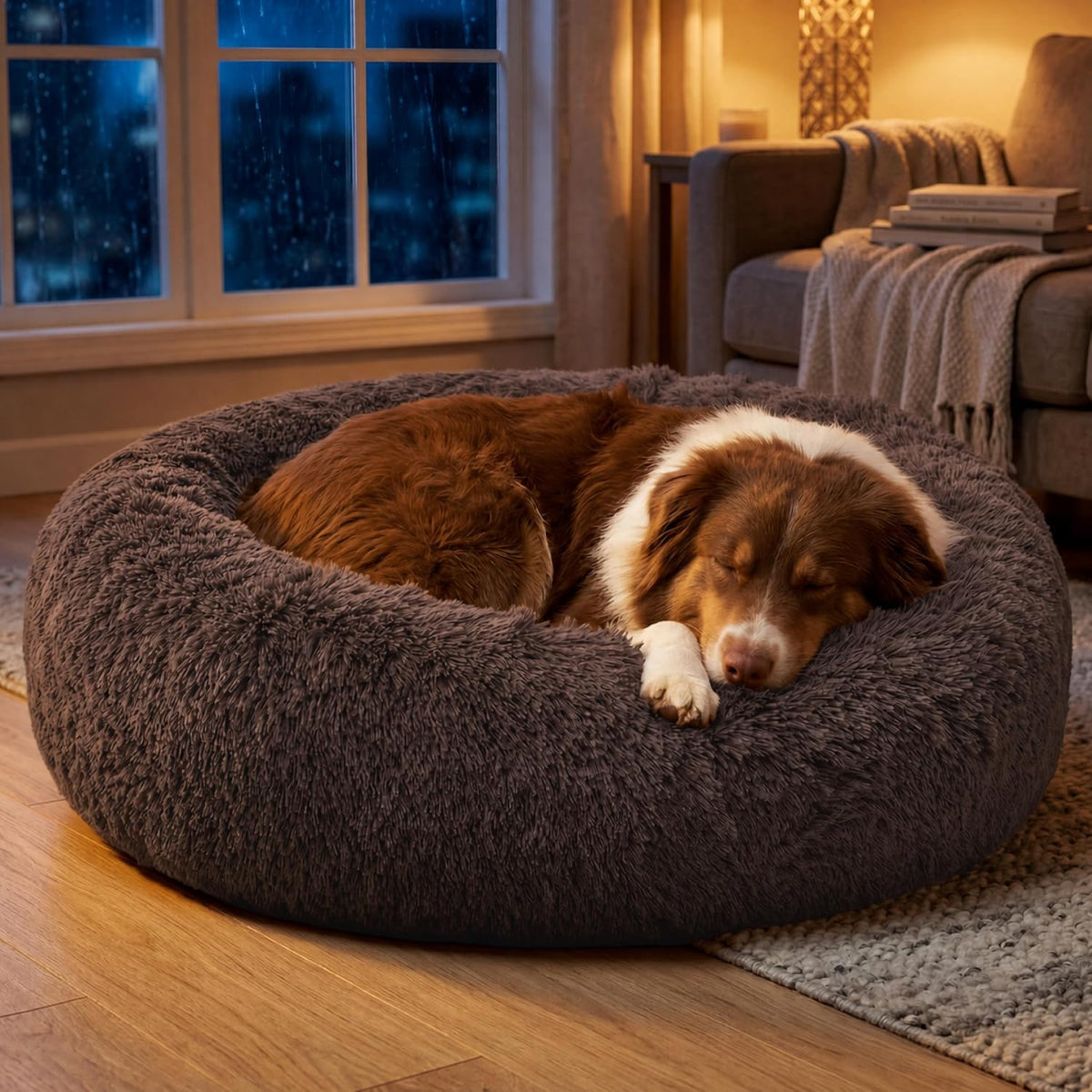 SupportMax® Calming Dog Bed Medium Size Dog Washable Pet Bed,30in