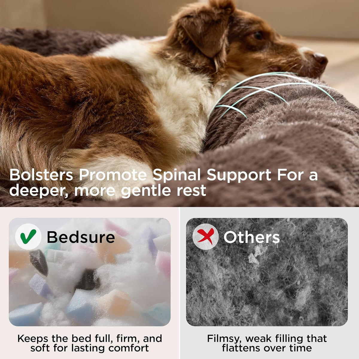 SupportMax® Calming Dog Bed Medium Size Dog Washable Pet Bed,30in