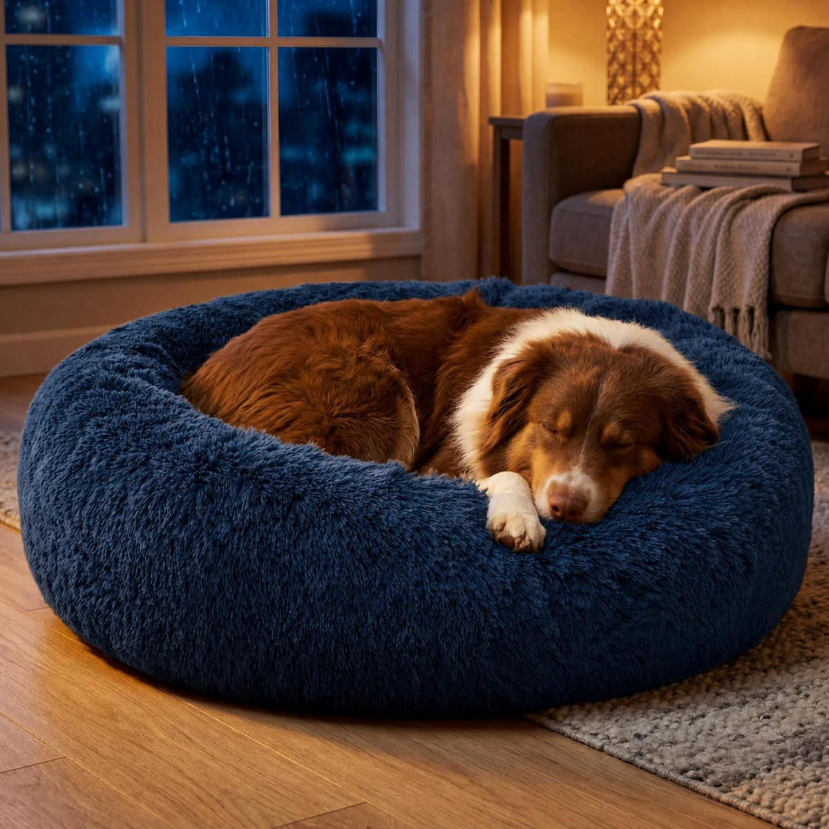 SupportMax® Calming Dog Bed Medium Size Dog Washable Pet Bed,30in