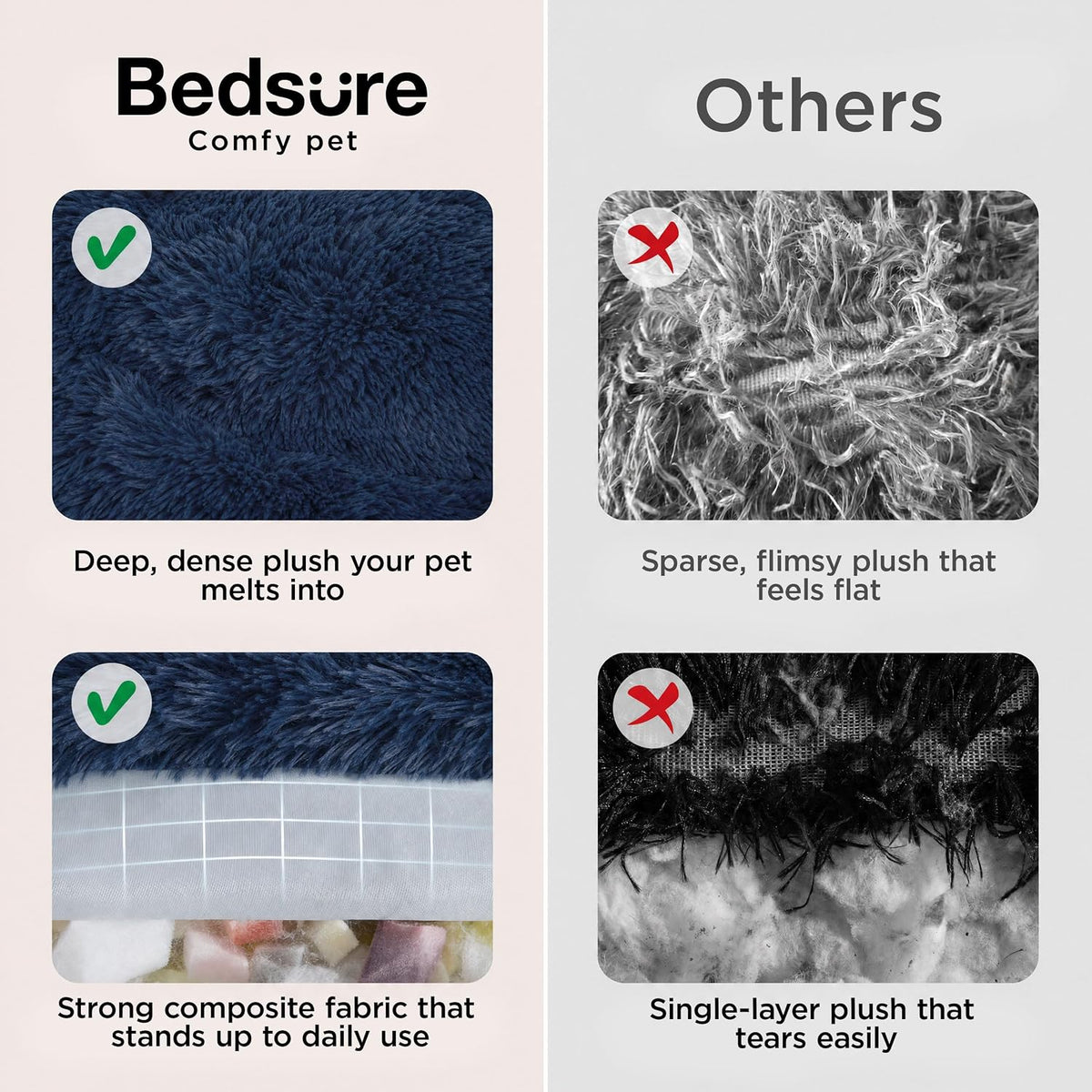 SupportMax® Calming Dog Bed Medium Size Dog Washable Pet Bed,30in