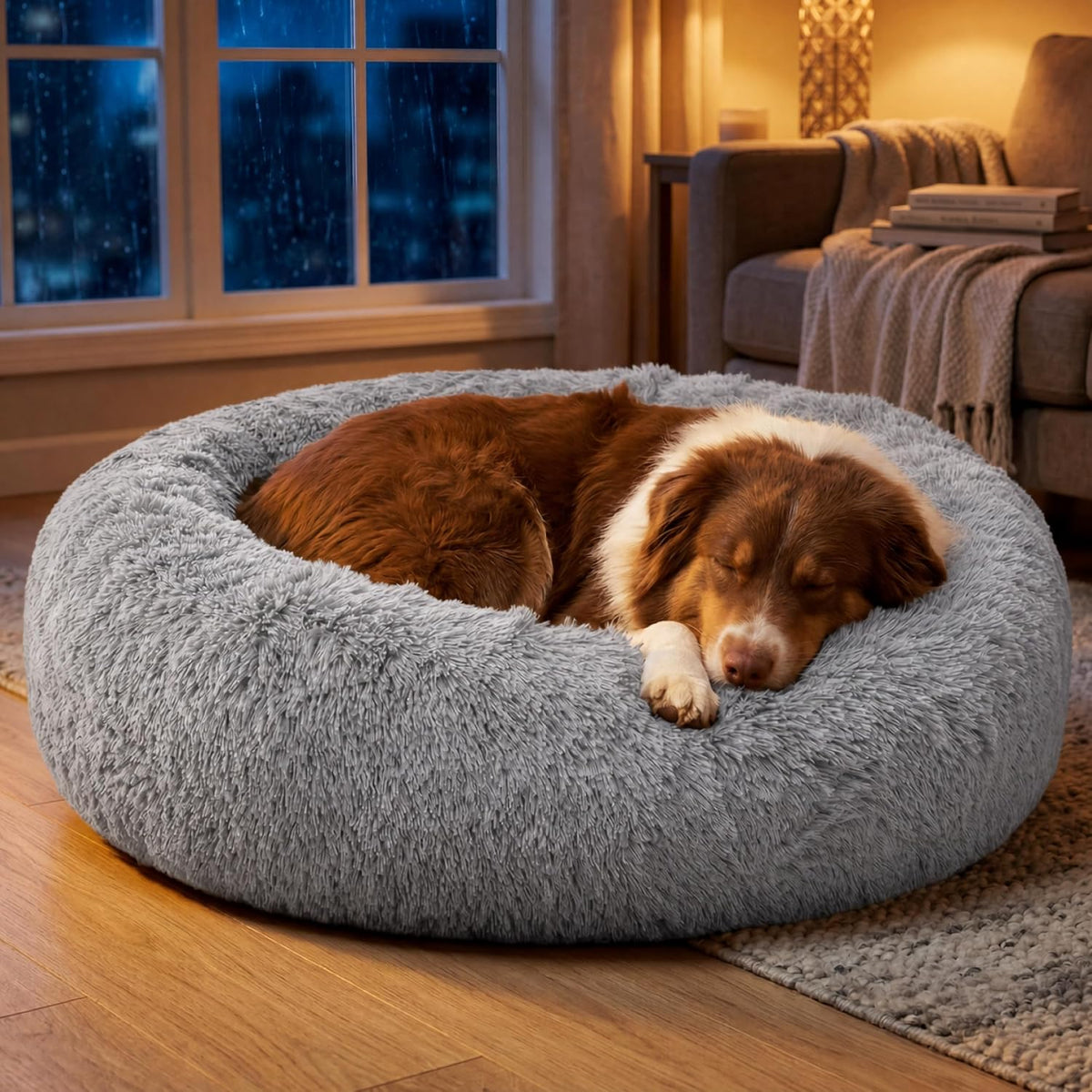 SupportMax® Calming Dog Bed Medium Size Dog Washable Pet Bed,30in