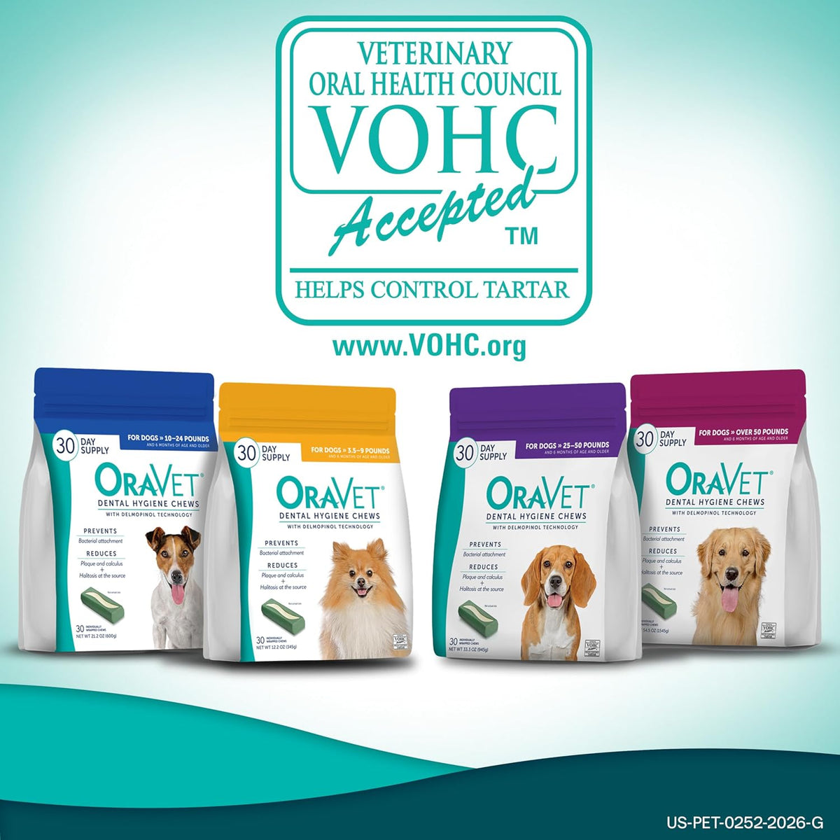 Dental Chews for Dogs, Oral Care and Hygiene Chews (Extra Small Dogs, 3.5-9 lbs.) Yellow Pouch