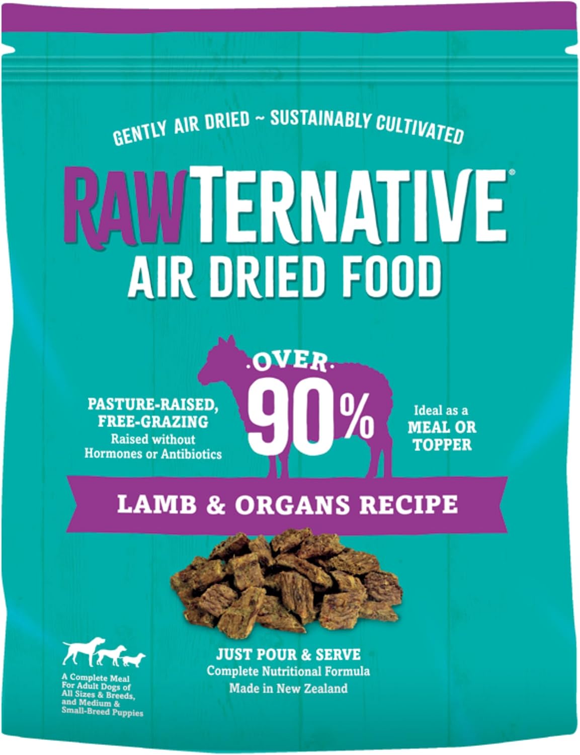 RawTernative Air-Dried Dog Food, Beef & Beef Organs Recipe, 1 lb