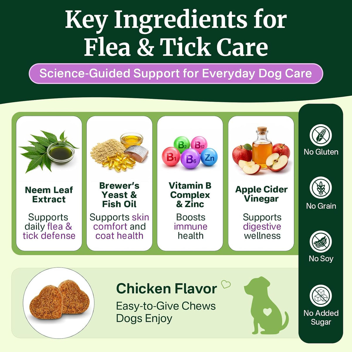 Flea and Tick Prevention for Dogs Chewables, Dog Flea and Tick Treatment