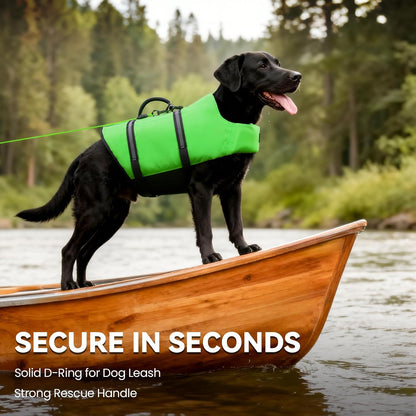 Dog Life Vest Rip Stop Dog Swim Vest, M, Bright Green