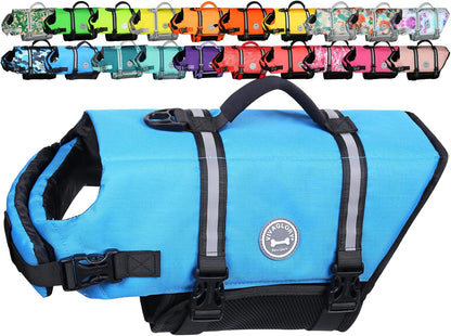 Dog Life Vest Rip Stop Dog Swim Vest, M, Bright Green