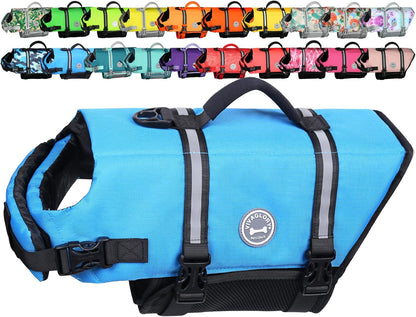 Dog Life Vest Rip Stop Dog Swim Vest, M, Bright Green