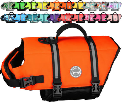 Dog Life Vest Rip Stop Dog Swim Vest, M, Bright Green