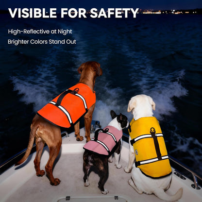 Dog Life Vest Rip Stop Dog Swim Vest, M, Bright Green