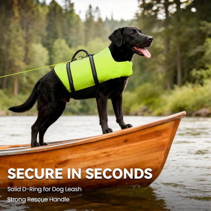 Dog Life Vest Rip Stop Dog Swim Vest, M, Bright Green