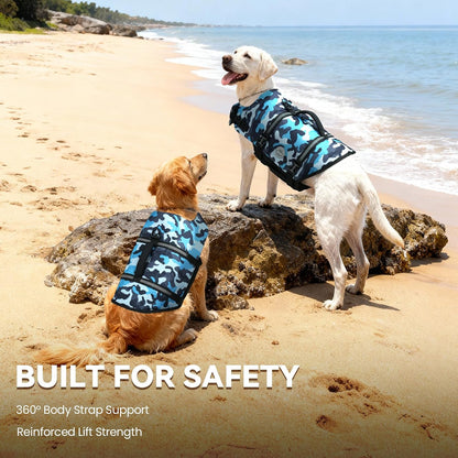 Dog Life Vest Rip Stop Dog Swim Vest, M, Bright Green
