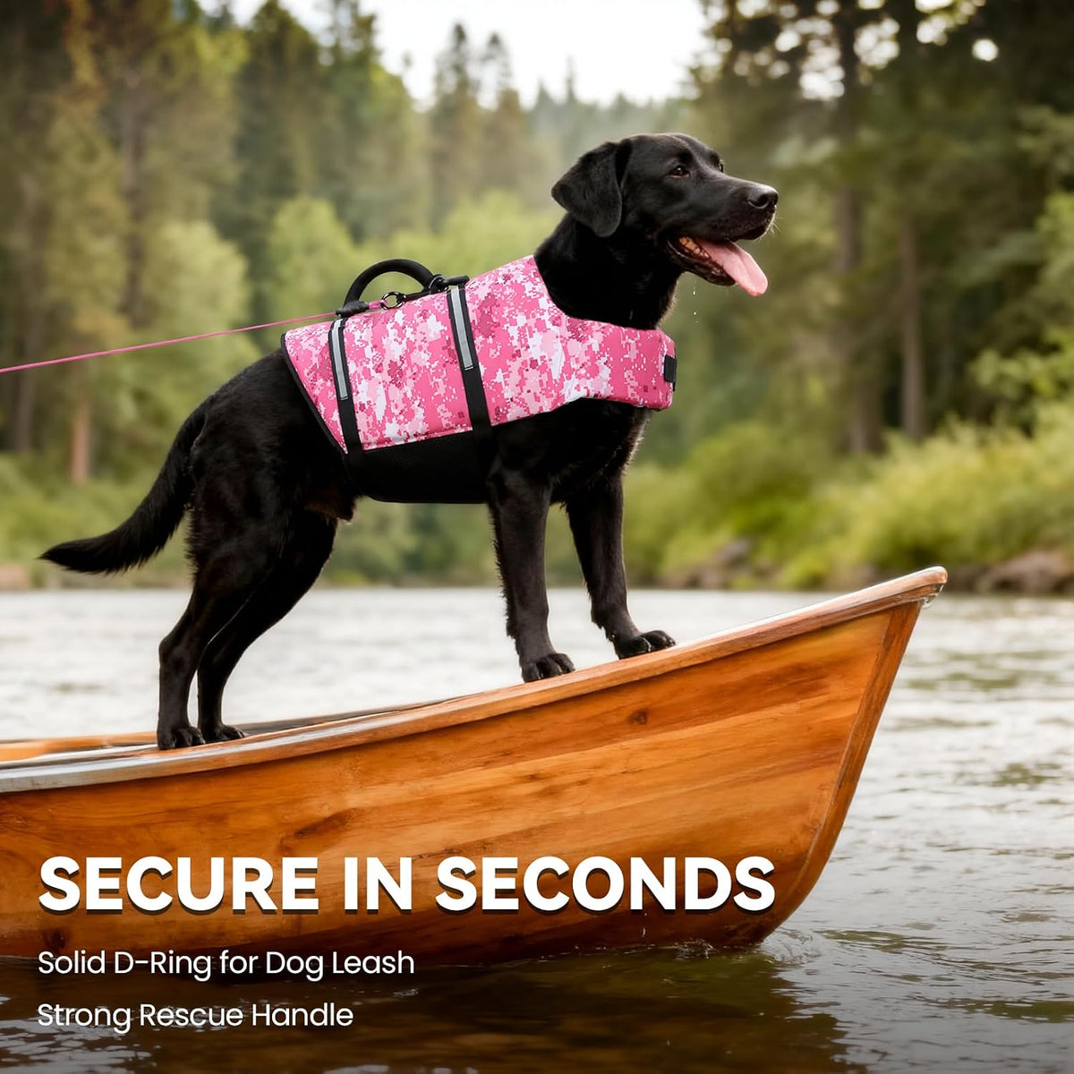 Dog Life Vest Rip Stop Dog Swim Vest, M, Bright Green
