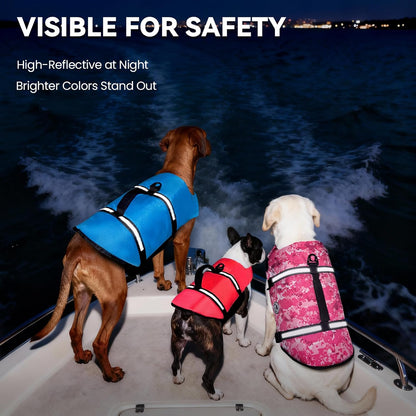 Dog Life Vest Rip Stop Dog Swim Vest, M, Bright Green