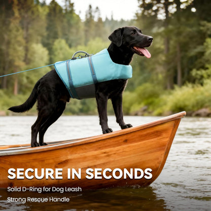 Dog Life Vest Rip Stop Dog Swim Vest, M, Bright Green