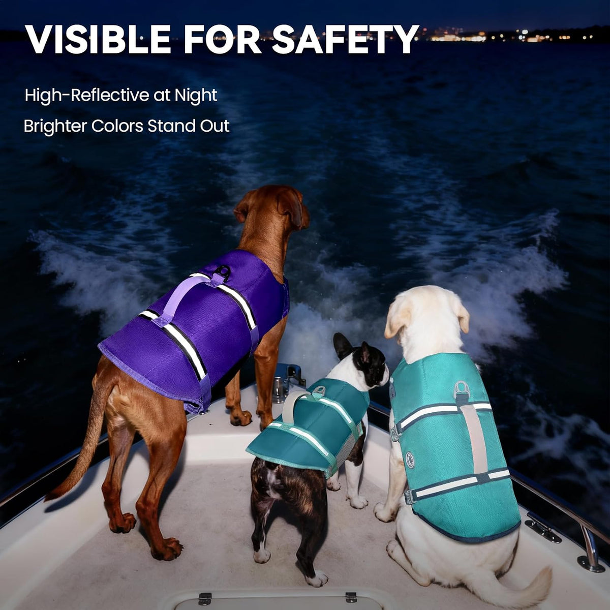 Dog Life Vest Rip Stop Dog Swim Vest, M, Bright Green