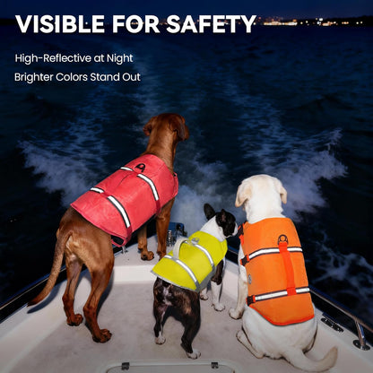 Dog Life Vest Rip Stop Dog Swim Vest, M, Bright Green