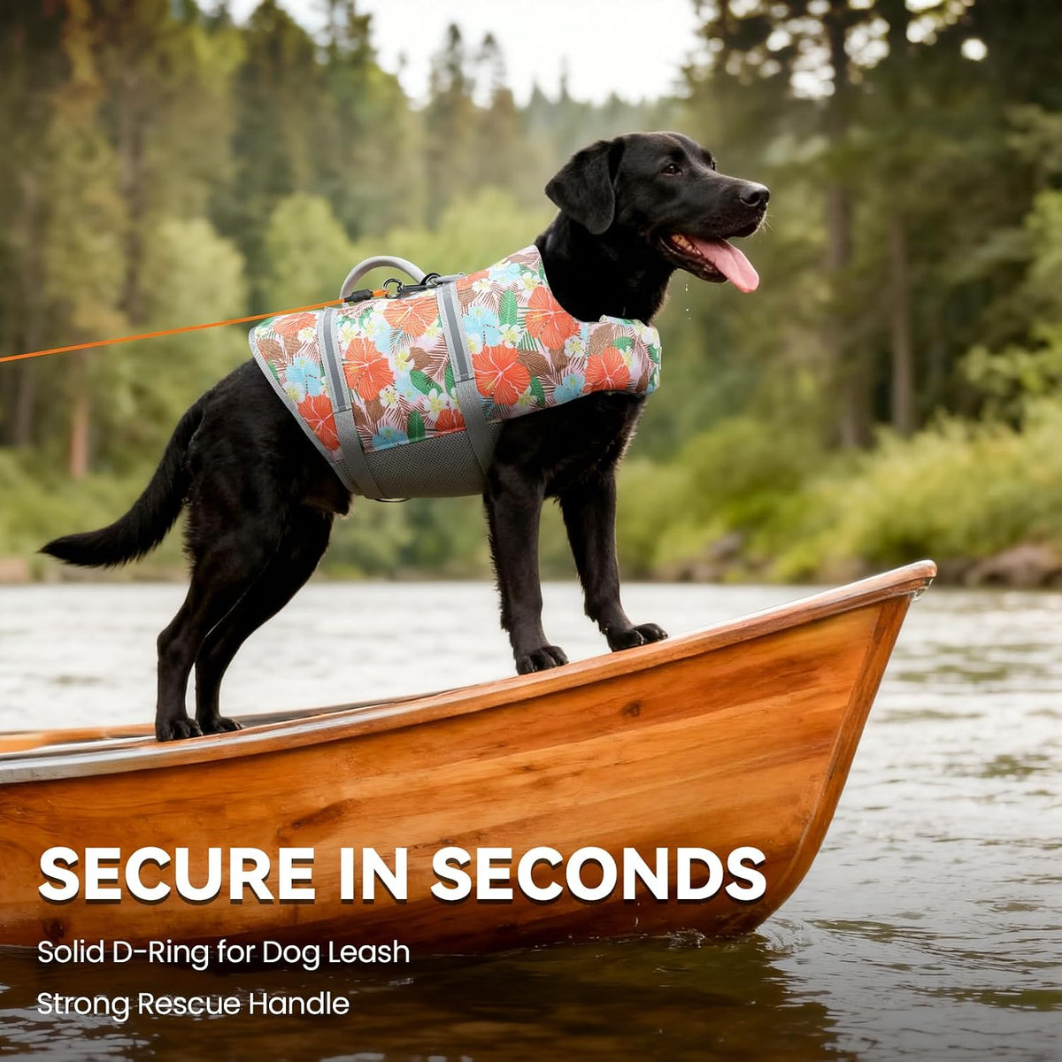 Dog Life Vest Rip Stop Dog Swim Vest, M, Bright Green