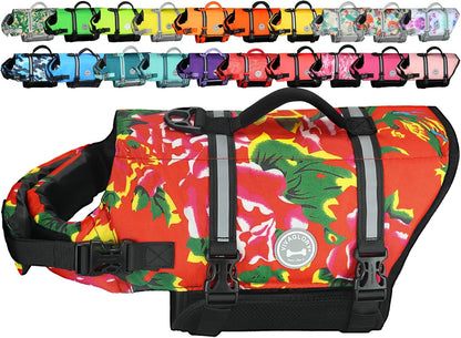 Dog Life Vest Rip Stop Dog Swim Vest, M, Bright Green
