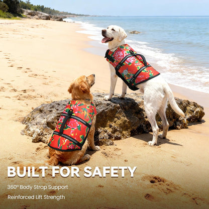 Dog Life Vest Rip Stop Dog Swim Vest, M, Bright Green