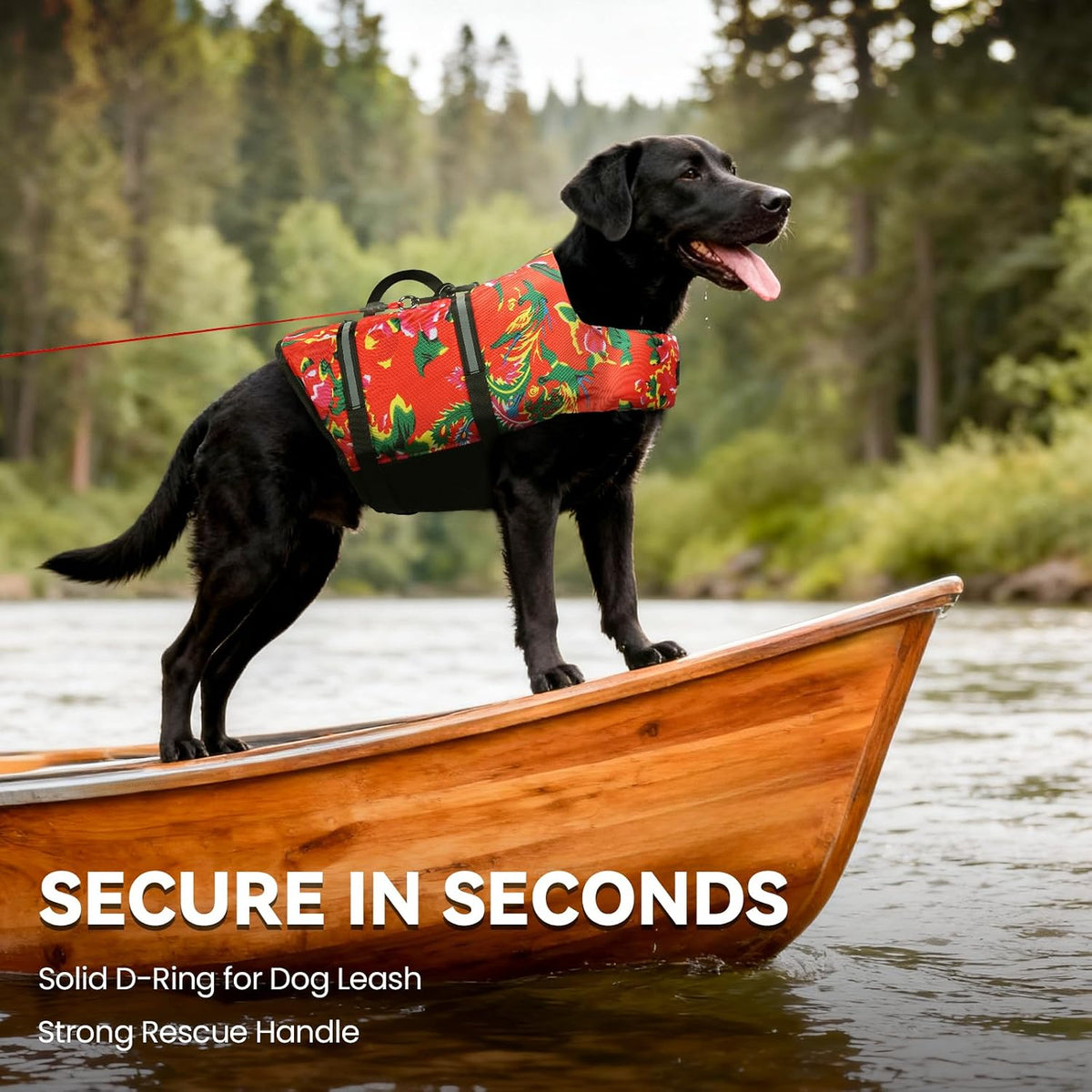 Dog Life Vest Rip Stop Dog Swim Vest, M, Bright Green