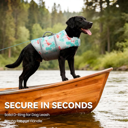 Dog Life Vest Rip Stop Dog Swim Vest, M, Bright Green