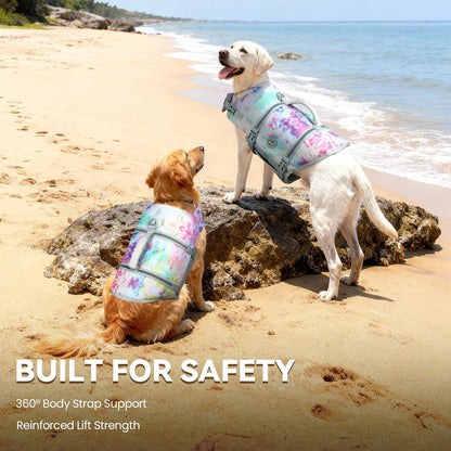 Dog Life Vest Rip Stop Dog Swim Vest, M, Bright Green