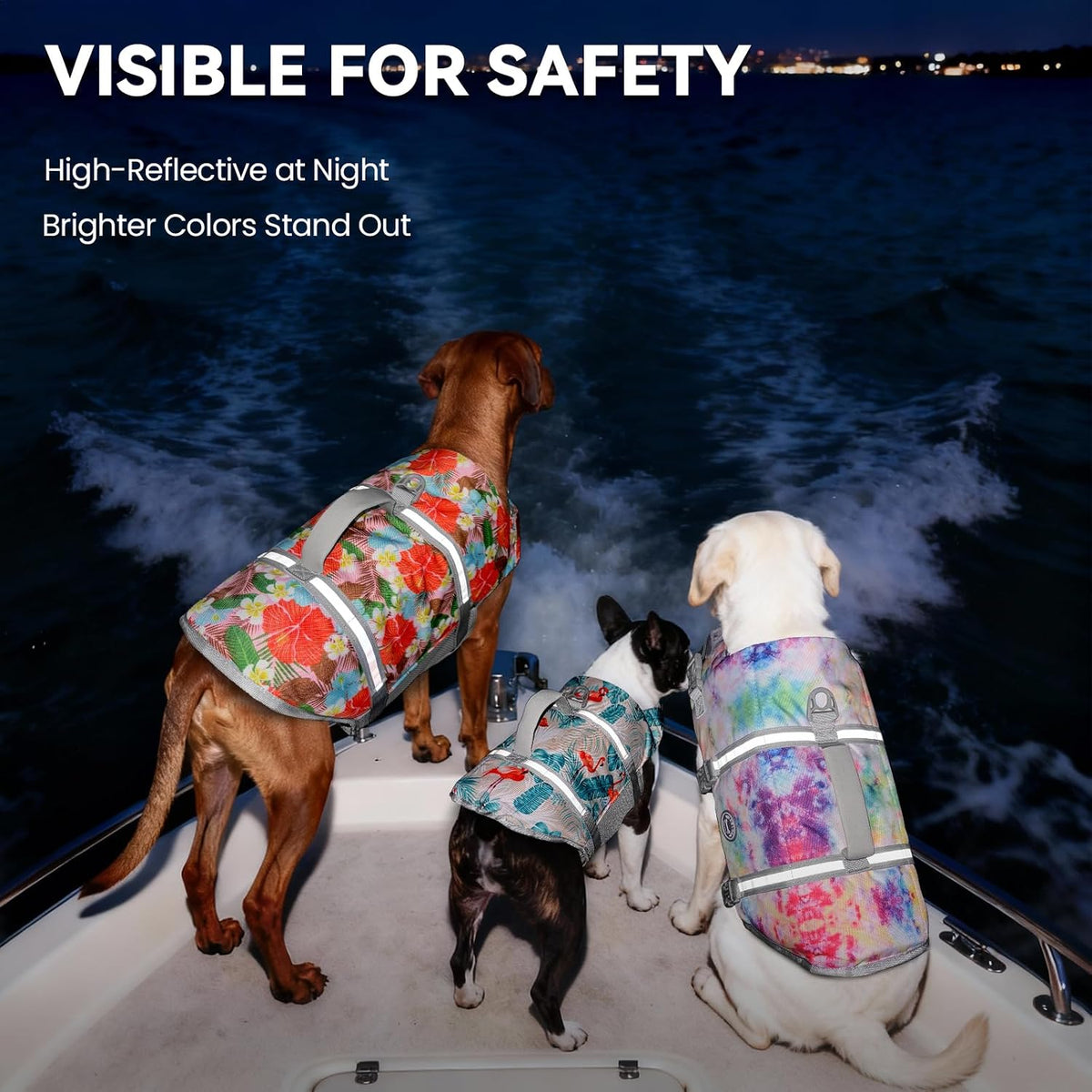 Dog Life Vest Rip Stop Dog Swim Vest, M, Bright Green