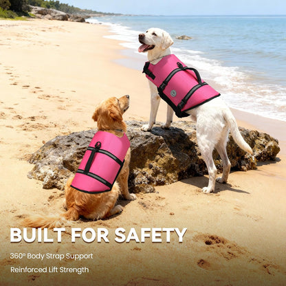 Dog Life Vest Rip Stop Dog Swim Vest, M, Bright Green