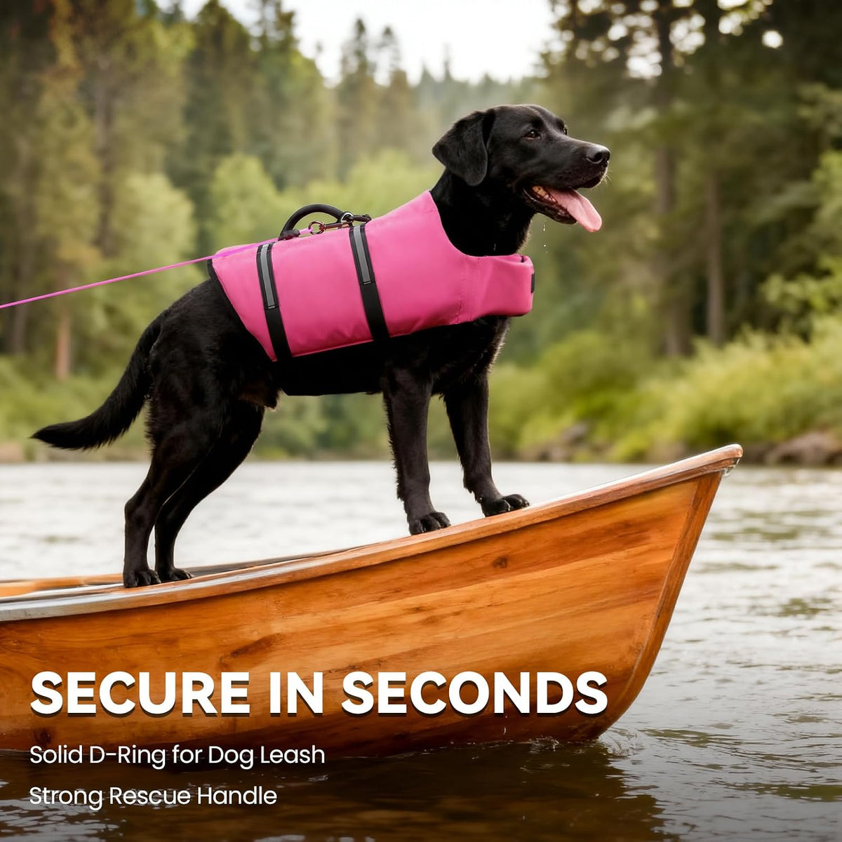Dog Life Vest Rip Stop Dog Swim Vest, M, Bright Green
