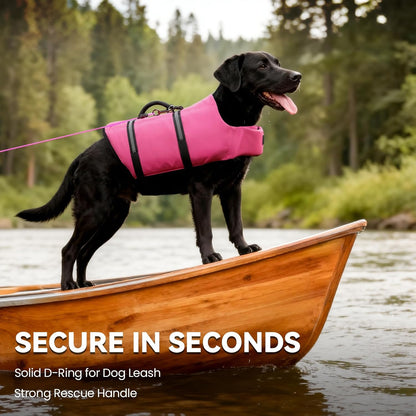 Dog Life Vest Rip Stop Dog Swim Vest, M, Bright Green
