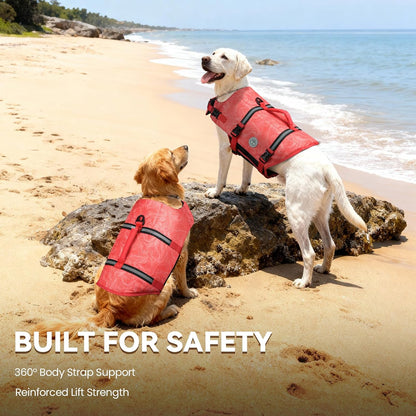 Dog Life Vest Rip Stop Dog Swim Vest, M, Bright Green