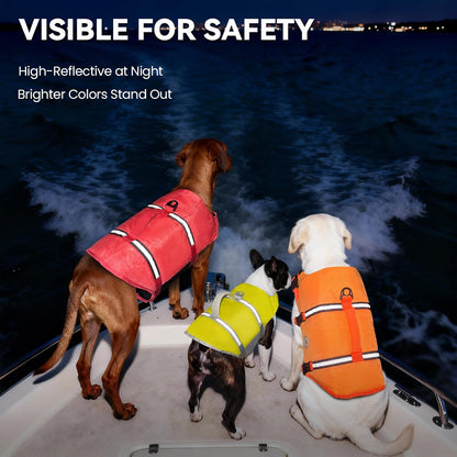 Dog Life Vest Rip Stop Dog Swim Vest, M, Bright Green