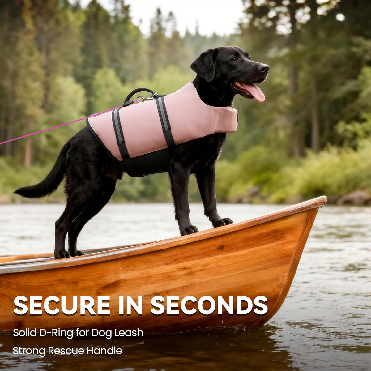 Dog Life Vest Rip Stop Dog Swim Vest, M, Bright Green