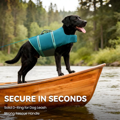 Dog Life Vest Rip Stop Dog Swim Vest, M, Bright Green