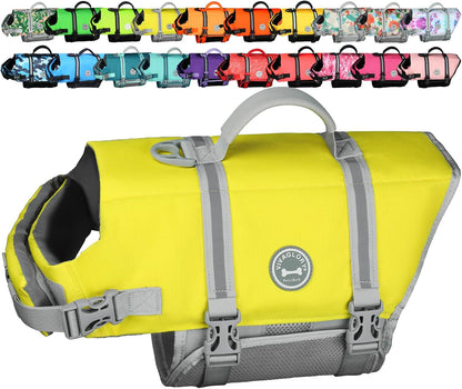 Dog Life Vest Rip Stop Dog Swim Vest, M, Bright Green