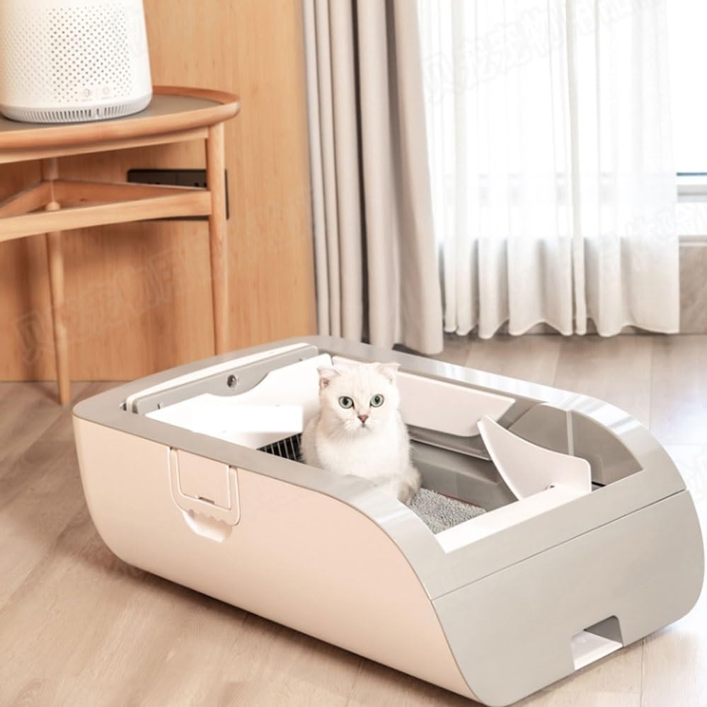 Dog Potty Training Toilet ﻿ Fully Automatic Cat Litter Box Semi-Closed Large Electric Shit Shovel Plug-in Charging Toilet No Spill