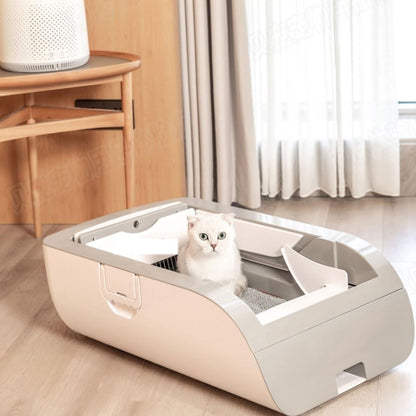 Dog Potty Training Toilet ﻿ Fully Automatic Cat Litter Box Semi-Closed Large Electric Shit Shovel Plug-in Charging Toilet No Spill