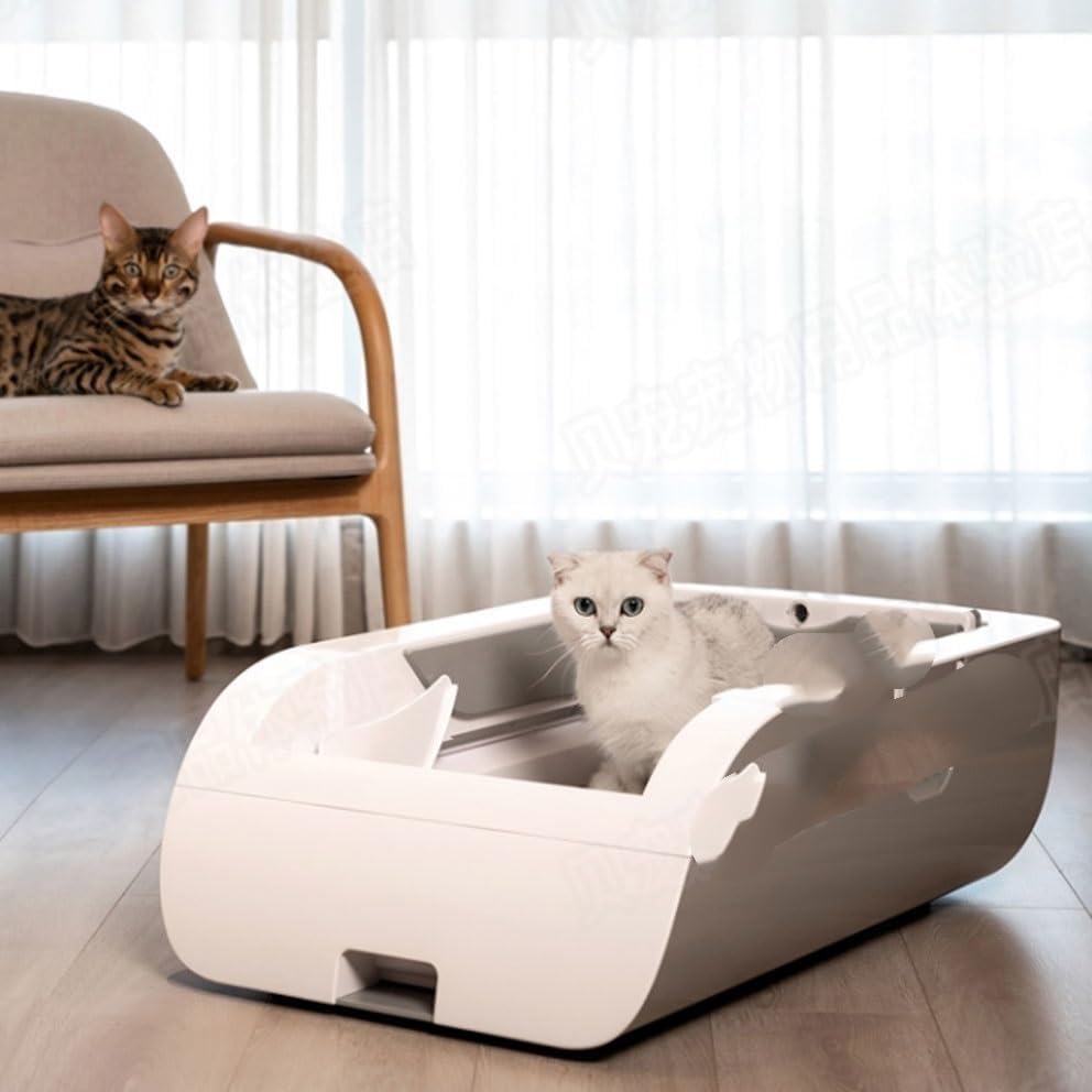 Dog Potty Training Toilet ﻿ Fully Automatic Cat Litter Box Semi-Closed Large Electric Shit Shovel Plug-in Charging Toilet No Spill