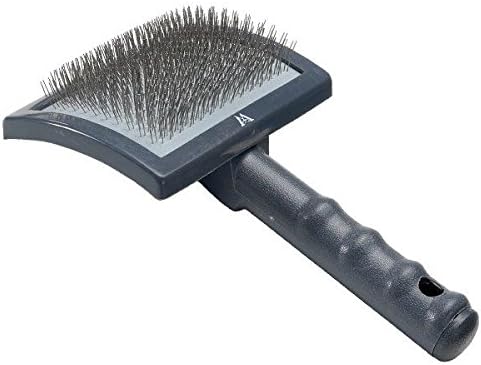 Stainless Steel Pins Universal Curved Pet Slicker Brush with Plastic Handle, Regular - MF120 13,Black