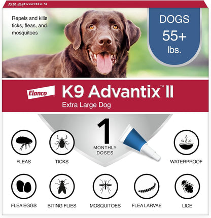 II XL Dog Vet-Recommended Flea, Tick & Mosquito Treatment & Prevention | Dogs Over 55 lbs. | 4-Mo Supply