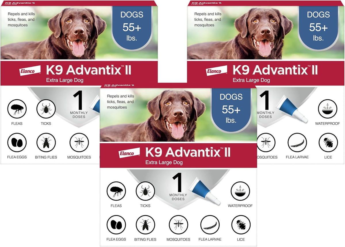 II XL Dog Vet-Recommended Flea, Tick & Mosquito Treatment & Prevention | Dogs Over 55 lbs. | 4-Mo Supply