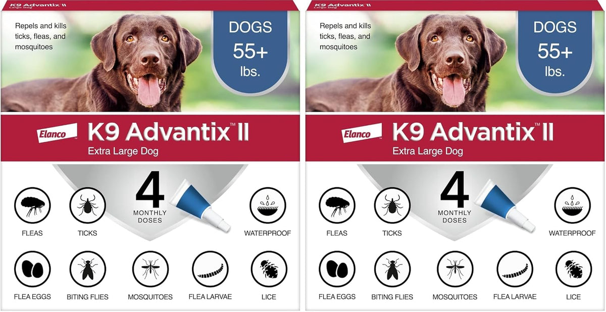 II XL Dog Vet-Recommended Flea, Tick & Mosquito Treatment & Prevention | Dogs Over 55 lbs. | 4-Mo Supply