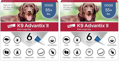 II XL Dog Vet-Recommended Flea, Tick & Mosquito Treatment & Prevention | Dogs Over 55 lbs. | 4-Mo Supply